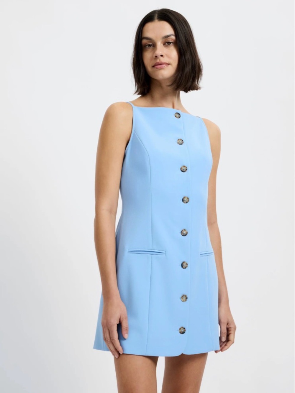 French Connection Azra Twill Square Neck Dress - Picture 2 of 10